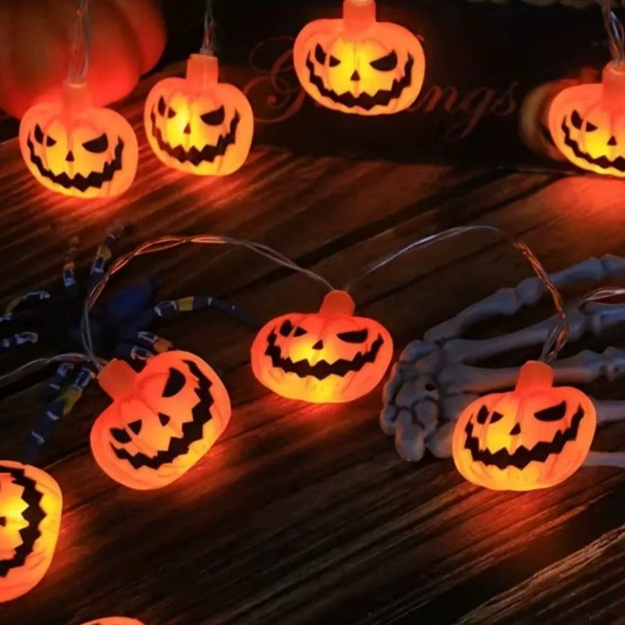 Peach Forest LED Halloween Kürbis Lichterkette mit 10 LEDs batteriebetrieben für Haus und Garten - Bild 3