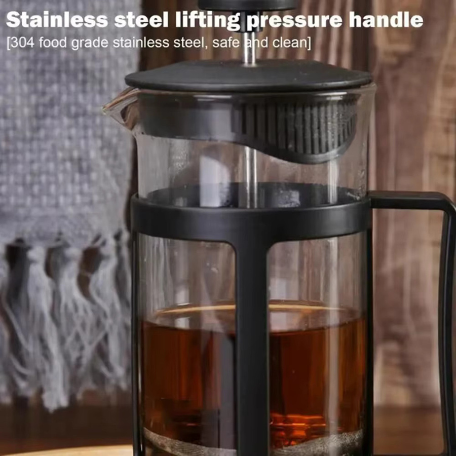 FEB.WIND French Press Kaffeemaschine mit Filter und Teekanne in Schwarz - Bild 4
