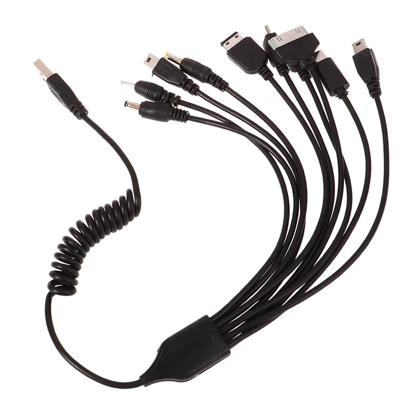 10 in 1 Micro USB Multi Pin Multifunktions-Datenkabel und Universal USB Adapter in Schwarz - Bild 2