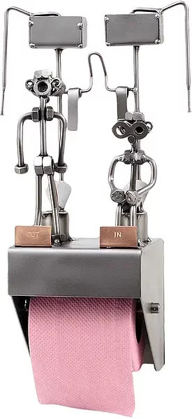 Hinz & Kunst Toilettenpapierhalter aus Edelstahl und Aluminium in Silber, Wandmontage - Bild 1