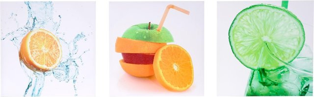 MCW Leinwandbild Obst 3-teilig Multicolor Modernes Design B/H: 150 x 50 cm - Bild 1