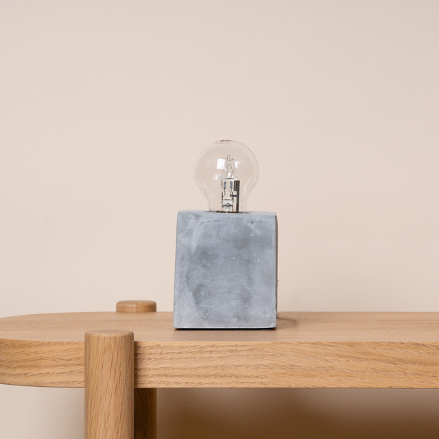 BLUME2000 Beton Tischleuchte Eckig in Grau im Industrie-Design mit Edison LED Filament - Bild 1
