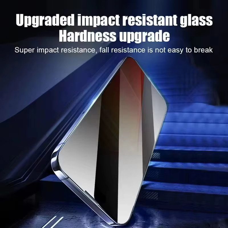 Bolomboy Blickschutz-Displayschutzfolie aus gehärtetem Glas für iPhone 11 bis iPhone 17 Pro Max, transparent - Bild 3