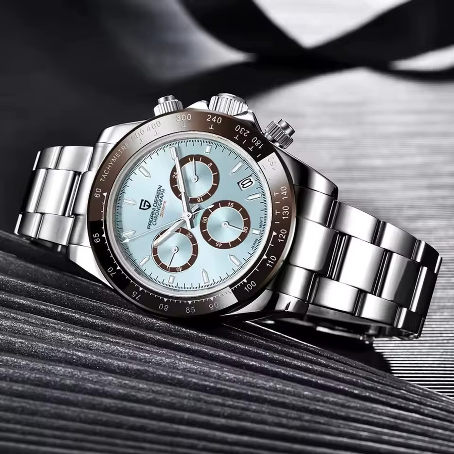 PAGANI DESIGN Chronograph, Quarz, Edelstahl, Schwarz, Herren - Bild 3
