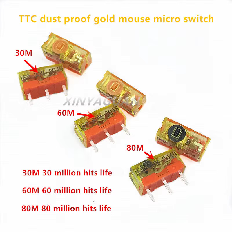 TTC Staubdichte Gold-Microswitches mit 3-Pin-Anschluss und Goldlegierung für Computer-Maustasten, 2 Stück - Bild 2