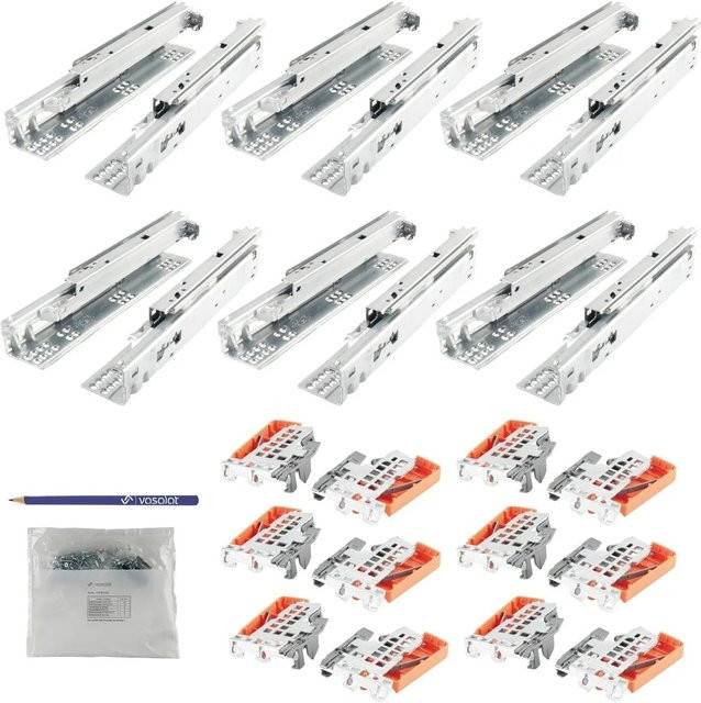 Blum Tandem Plus Blumotion 560H Vollauszug Set mit Kupplung für 6 Schubladen, Farbe: Silber, Tiefe: 320 mm - Bild 1