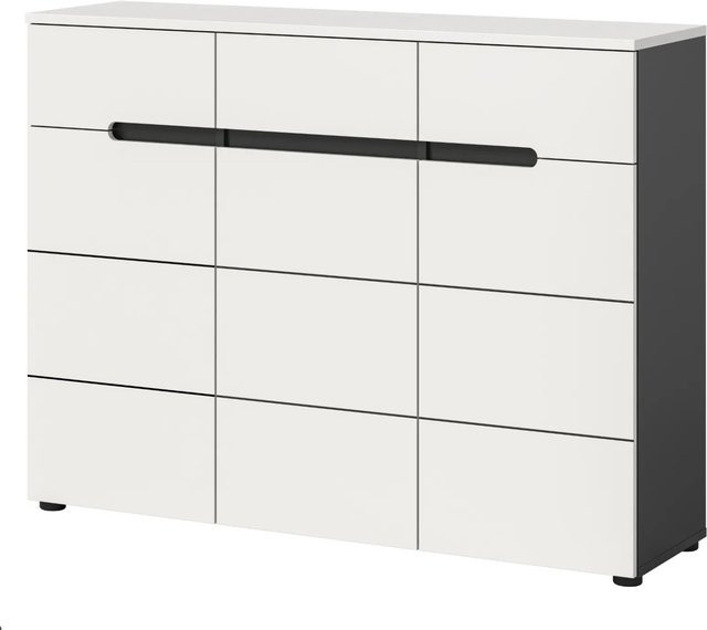Schuhkommode Cooper von Inn.Furn in Weiß und Grau, B/T/H: 120 x 37 x 94 cm - Bild 1