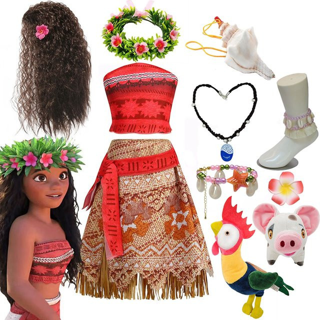 Disney Moana Prinzessin Vaiana Rollenspielkleid Mädchen, Karnevalsoutfit - Bild 1