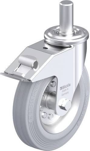 Blickle LEZ-VE 200R-27-FI-SG Stahlblech-Lenkrolle aus verzinktem Stahl in Silber/Grau mit 200 mm Rad-Durchmesser und 205 kg Tragfähigkeit - Bild 1
