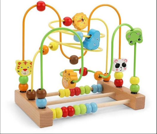 Montessori Baby Spielzeug Holz Achterbahn Perlenlabyrinth, Puzzle, ab 3 Jahre