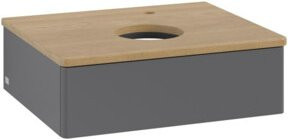 V&B Waschtischunterschrank Antao ohne Frontstruktur in Eiche Honig braun lackiert, B/T/H: 60 x 50 x 19 cm - Bild 1
