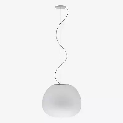 Fabbian Lumi Mochi Pendelleuchte aus Glas in Weiß, modern und rund - Bild 1