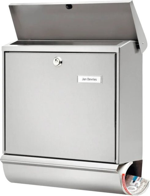 Burg Wächter Briefkasten und Box Set Comfort 39130 aus Edelstahl in Silber mit Schlüsselschloss - Bild 1