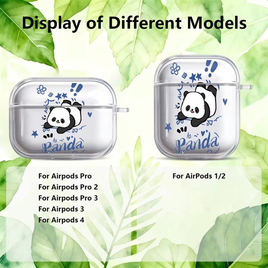 Transparente Panda Kopfhörerhülle für Apple AirPods Pro 1 2 3 und Pro 2 Generation - Bild 3