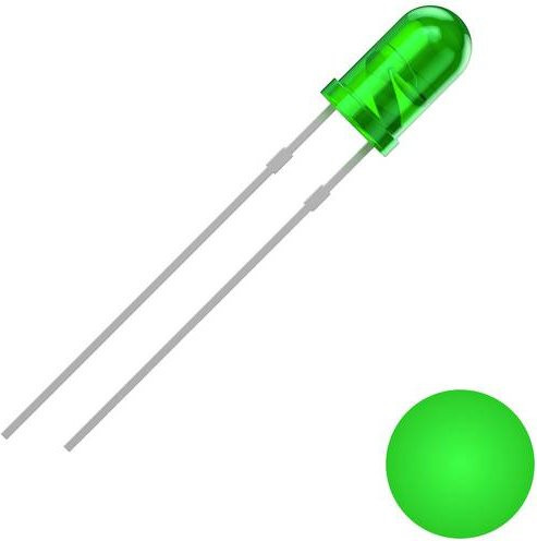 Quadrios 2111O152 LED Grün Rund 3mm 2500 mcd 30° 20mA 3V bedrahtet - Bild 1