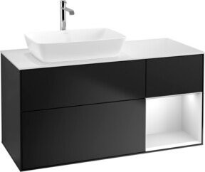 V&B Waschtischunterschrank Finion mit Wandbeleuchtung, Farbe Weiß lackiert, Breite: 120 cm, Tiefe: 50,1 cm, Höhe: 50,1 cm - Bild 1