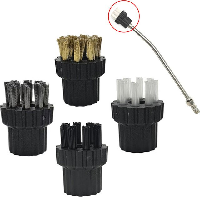 LEENKEA Messing-Pinselkopf M8 für Dampfreiniger und Staubsauger, Weiß - Bild 1