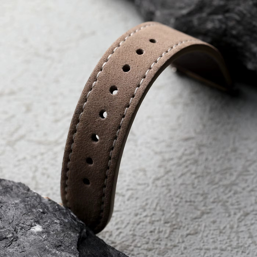 Raystray Uhrenarmband Leder, mattiert, weichgraubraun - Bild 1