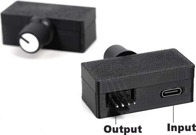 OULLX 4-poliger PWM-Lüftergeschwindigkeitsregler mit USB auf Typ-C Stromversorgung in Schwarz für DIY-Wasserkühlung und Wasserpumpen-Konverter-Adapter - Bild 1