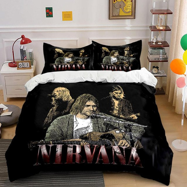 Bettwäscheset Nirvana Band von ParaSolace Home in Schwarz mit Bettbezug und Kissenbezügen, B/H: 250 x 220 cm - Bild 1