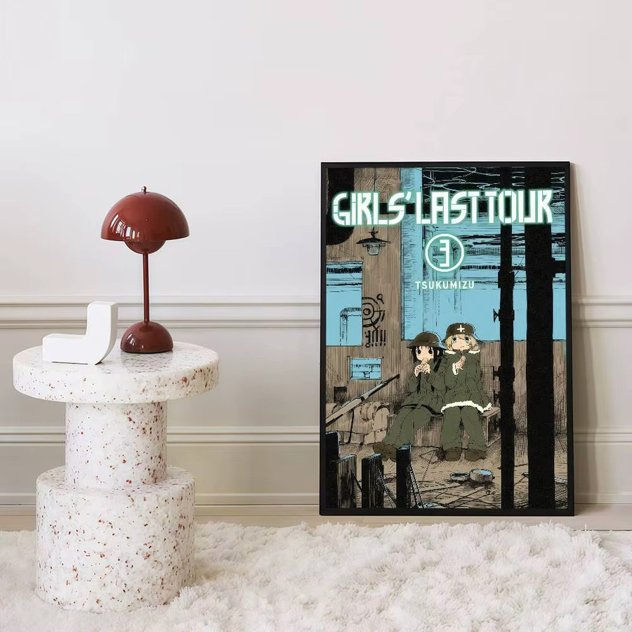 Selbstklebendes Anime Kunstposter Girls Last Tour Illustration in Mehrfarbig auf Whitepaper - Bild 6