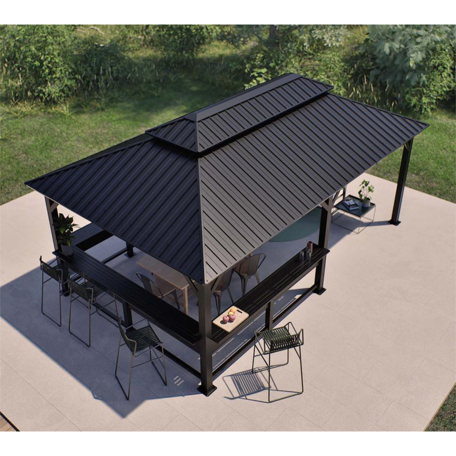 Sojag Pavillon Bondi 1220 Schwarz B/T/H: 598,7 x 363,8 x 307 cm - Bild 4