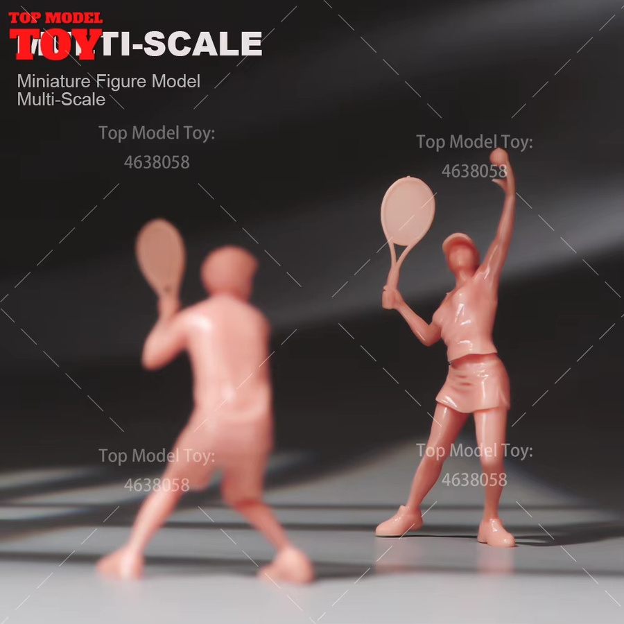MAK Bemalte Miniaturen Tennis Szene, Figuren, Einzelfigur, Kunststoff - Bild 2