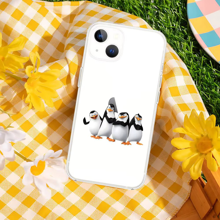 M-Madagascar P-Pinguine Handyhülle für Apple iPhone 11 bis 17 Pro Max Mini Plus, transparent - Bild 4