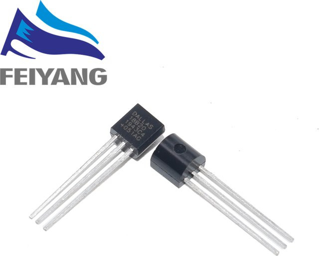 Dallas DS18B20 18B20 TO-92 IC Chip Thermometer Temperatursensor in Schwarz - Bild 1