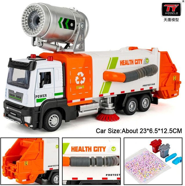 Linyi toy car Elektrischer Staubsauger Kehrmaschine, Legierungsmodell, 1:32, mit Licht und Geräusch, ab 14 Jahren - Bild 1