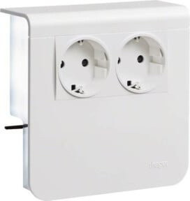 Tehalit Geräteträger 2-fach für Elektro-Sockelleisten in Weiß - Bild 1