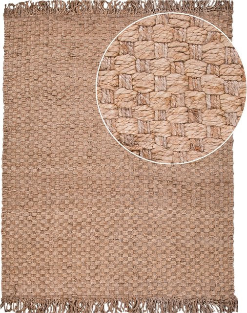 Jute-Teppich Sakira in Beige mit Flechtmuster und Fransen, B/T: 240 x 340 cm - Bild 1