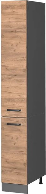 Vicco Apothekerhochschrank R-Line Küchenschrank Eiche Anthrazit B: 30 cm, T: 57,2 cm, H: 207 cm - Bild 2