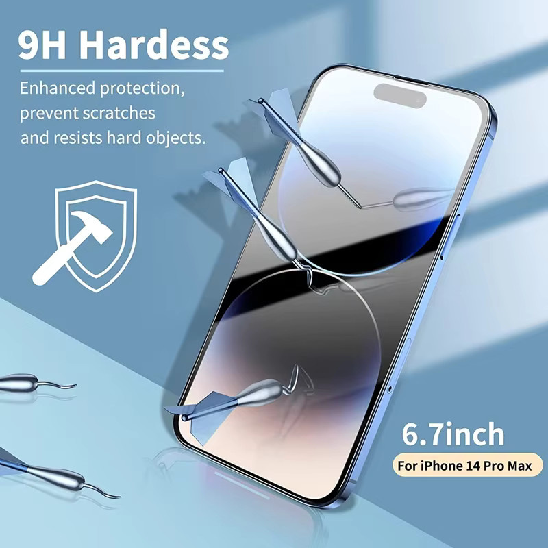 3er-Set Displayschutzfolie aus gehärtetem Glas für Apple iPhone 16 15 14 13 12 11 Pro Max Plus, transparent - Bild 3
