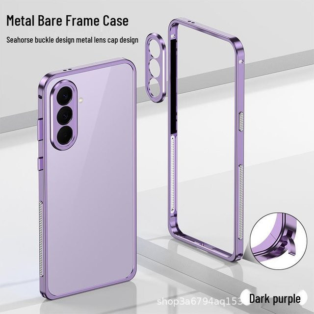 Samsung A37 A57 Metall-Wärmeableitung Schutzhülle mit Sturzschutz und Linsenschutz in Grau - Bild 1