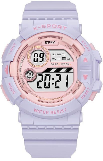 Digitaluhr, hellrosa, Leder, 3 ATM, Damen - Bild 1