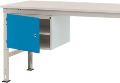 Manuflex ZB4718.5012 Gehäuse-Unterbau Universal Stationär mit einer Tür rechts angeschlagen, Blau, Nutzhöhe: 300 mm, für Tischtiefe: 1200 mm - Bild 1