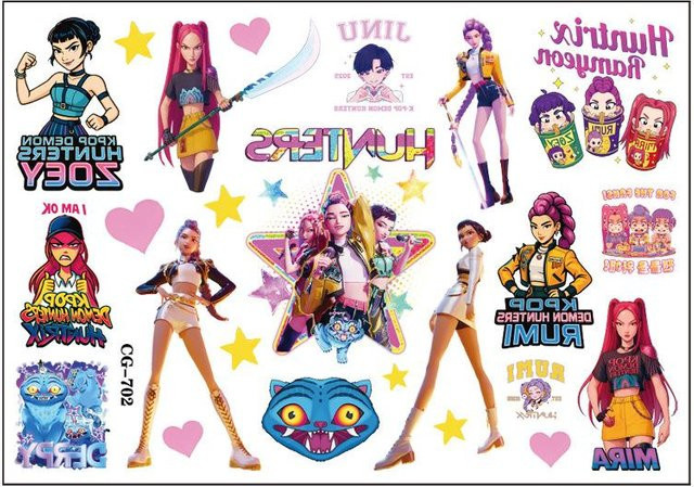 Discover Intime Cartoon Kpop Dämonenjäger Temporäre Tattoo Aufkleber, 20-teiliges Set - Bild 1