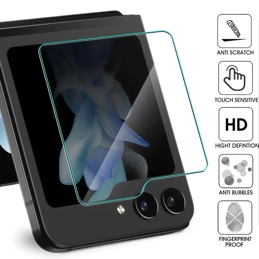 3er-Pack HD-Displayschutzfolie aus gehärtetem Glas für Samsung Galaxy Z Flip5, Z Flip6, Z Flip7 und Z Flip7FE, transparent - Bild 2