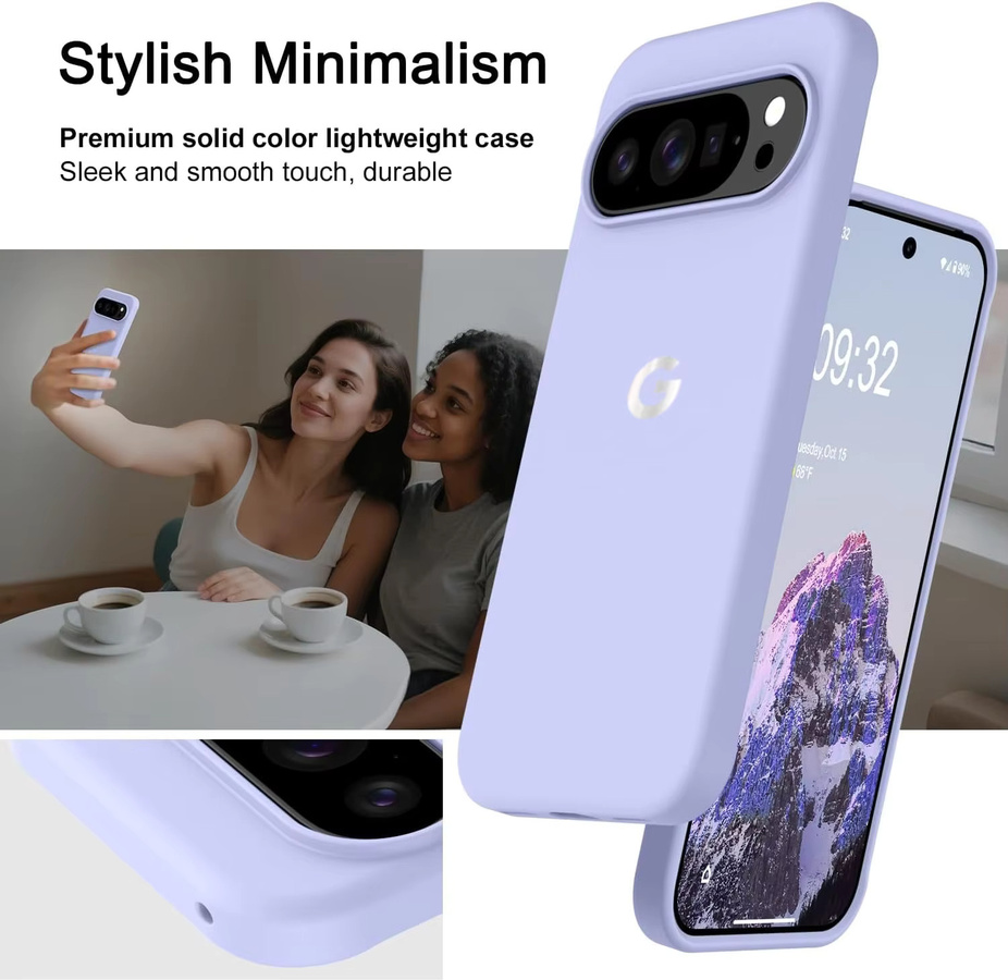 Hautfreundliche Flüssig-Silikon Handyhülle für Google Pixel 11 Pro 10 Pro XL 9 8 7 6 10A 9A 8A 7A in Grau und Lila - Bild 4