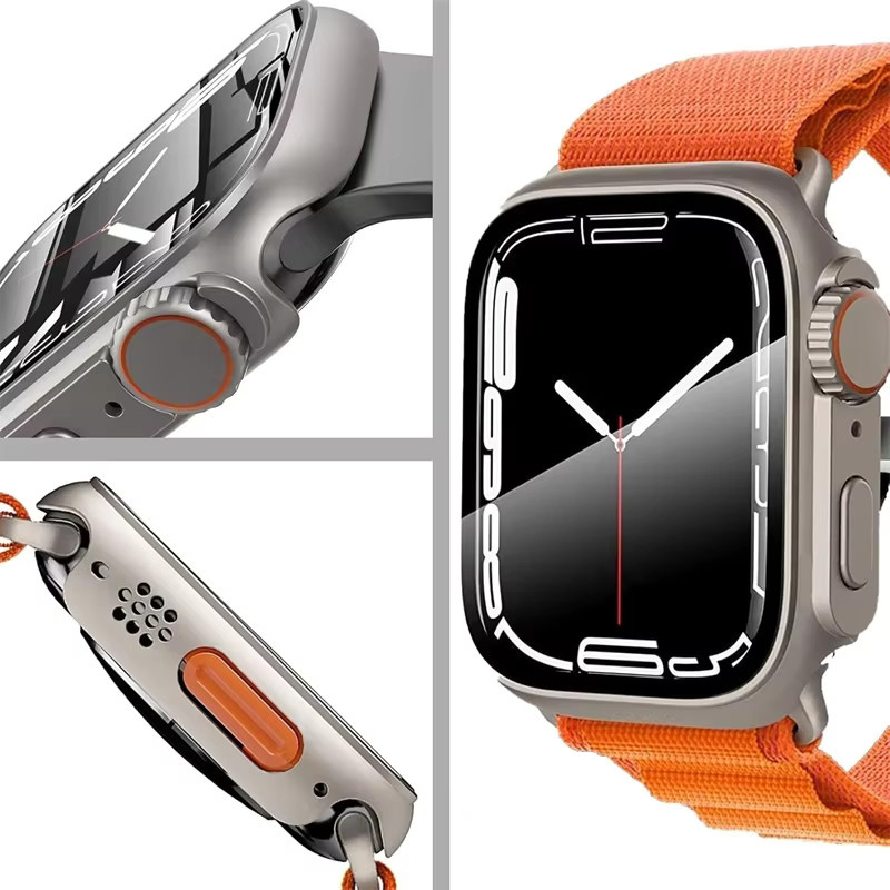 HUBANDE Displayschutzfolie und hartes PC-Gehäuse für Apple Watch 46 mm, 44 mm, 45 mm, 41 mm, 40 mm sowie iWatch 10, 9, 8, 7, 6 in Weiß - Bild 6
