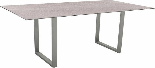 Stern Kufentisch Silverstar 2.0 Stone light aus Aluminium in Graphit, B/T: 200 x 100 cm - Bild 1