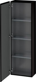 Duravit L-Cube Halbhochschrank in Schwarz Hochglanz mit Glastüren, Breite: 40 cm, Tiefe: 24,3 cm, Höhe: 132 cm - Bild 1