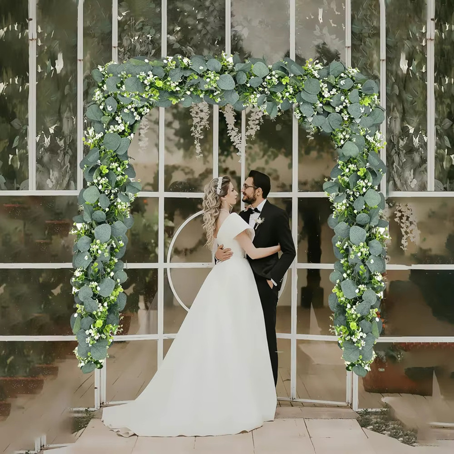 Künstliche Pflanzen Set in Grün und Lila zur Dekoration für Garten, Hochzeit oder Zuhause als Hängepflanze - Bild 4