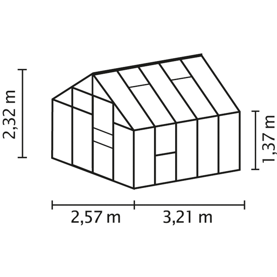 Vitavia Gewächshaus Meridian 8300 Schwarz mit 8,3 m² Fläche, Aluminiumrahmen und Sicherheitsglas - Bild 2