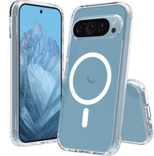 Magnetische transparente Acryl Hard Case Schutzhülle für Google Pixel 10 9 Pro XL 8 7 6 kompatibel mit MagSafe und kabellosem Laden - Bild 1