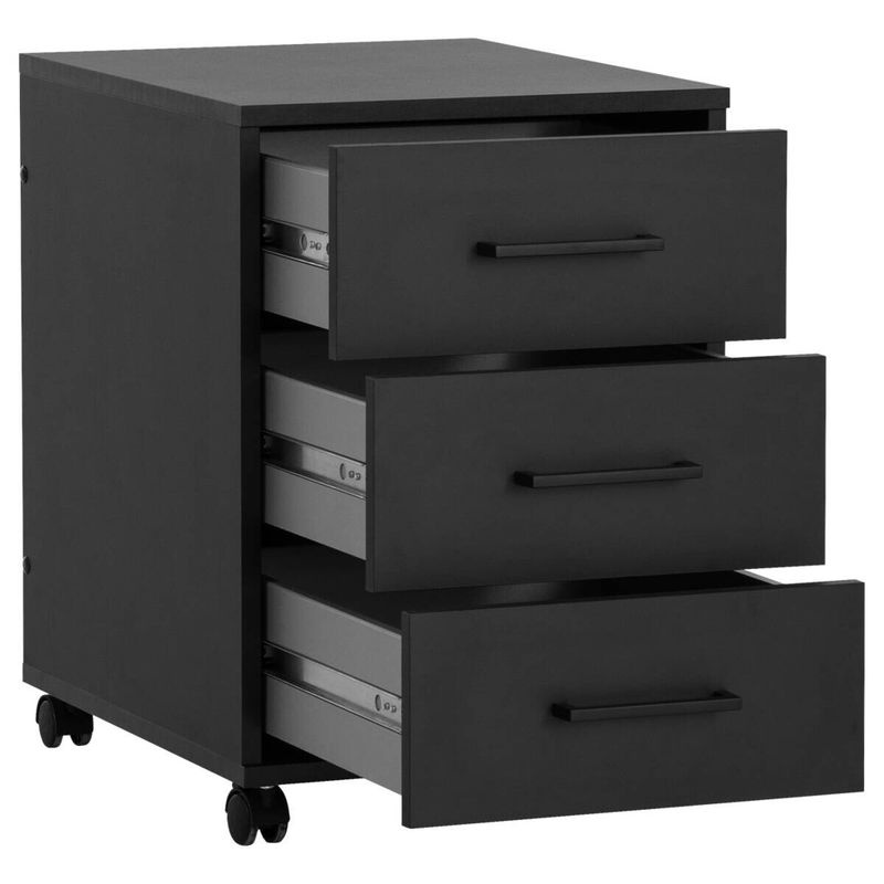 Schildmeyer Rollcontainer Ruby Schwarz Matt mit Rollen B/H/T: 57 x 40,1 x 50 cm - Bild 3