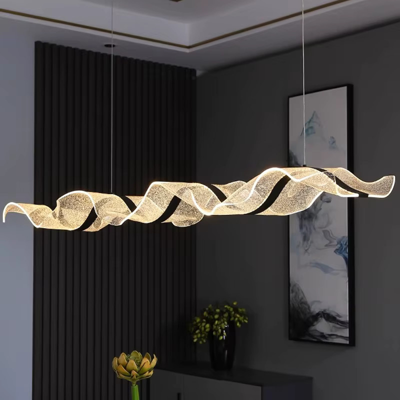 Savenmade Moderner LED-Kronleuchter in Organischem Design mit Glas, Schwarz und Weiß, Warmweißes Licht für Wohnzimmer und Esszimmer - Bild 3