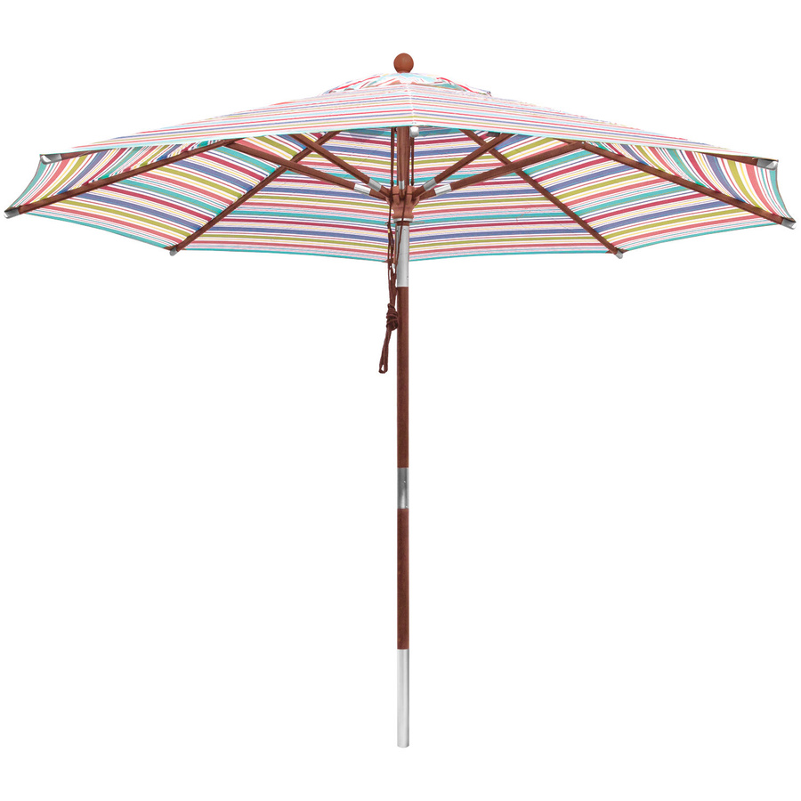 anndora Sonnenschirm Knickbar Rund 3m Gestreift in 7 Farben mit Olefin Stoff und UV-Schutz UPF 50+ - Bild 1