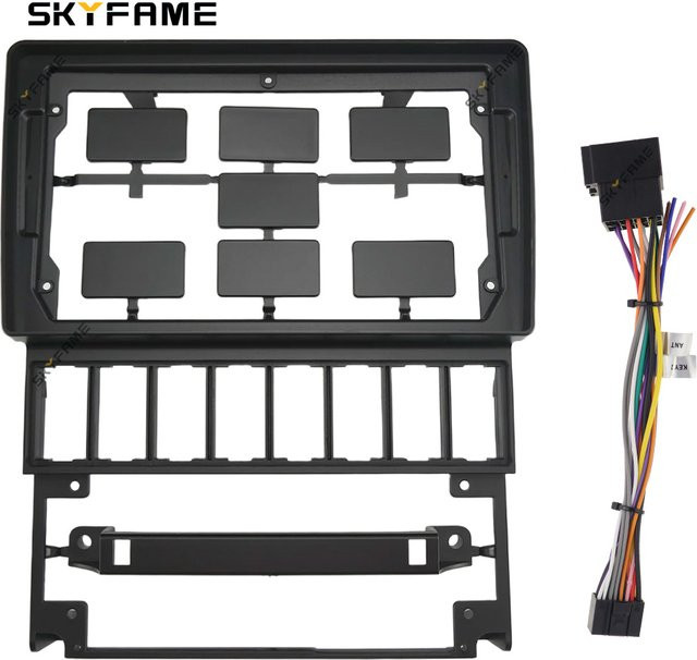 SKYFAME Autoradio-Einbausatz für Audi 80 C4 B4 inklusive Android-Radio-Adapter und Armaturenbrett-Verkleidung in Schwarz - Bild 1